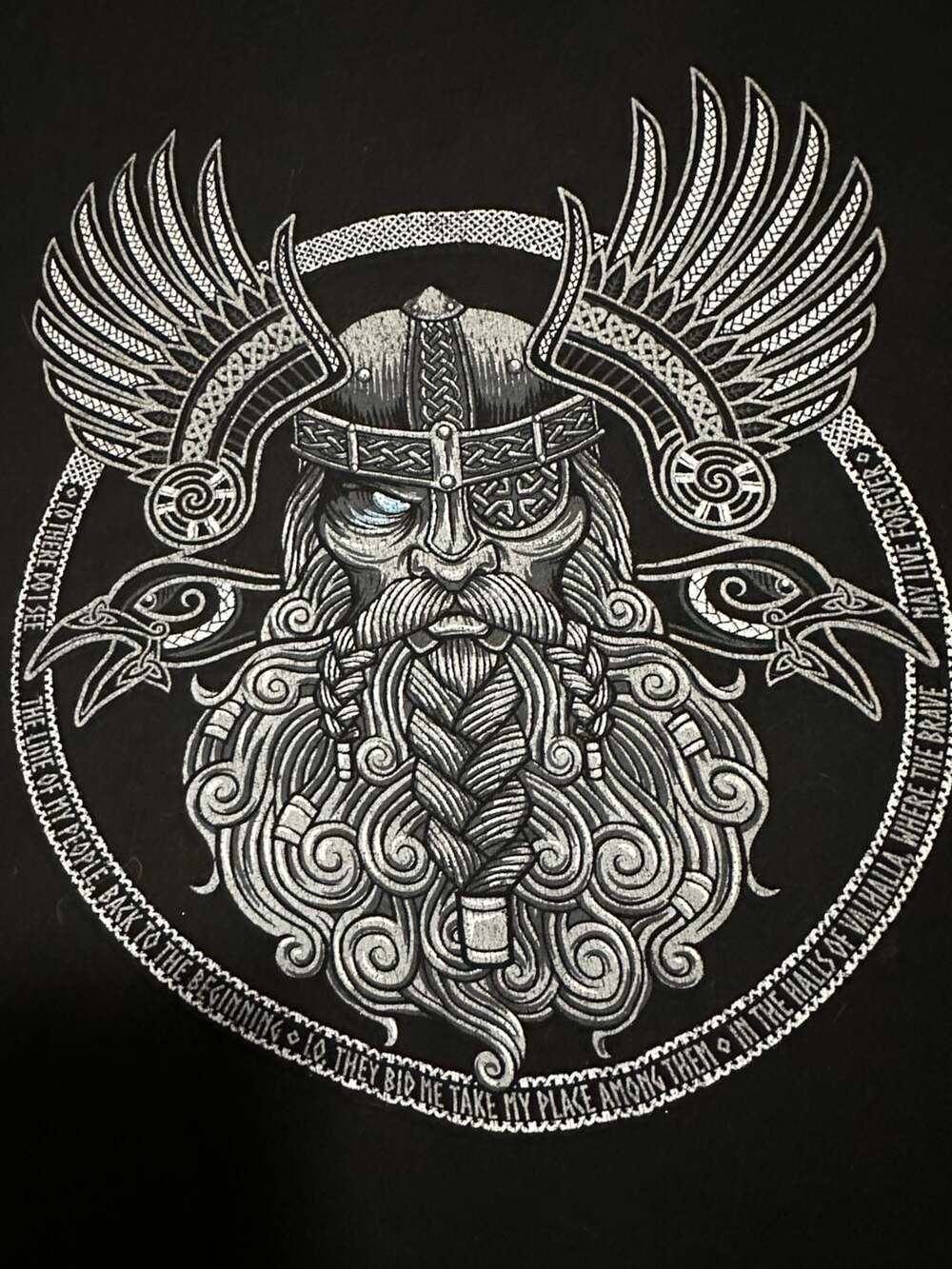 Anna Bor Viking Odin Graphic Print T-Shirt, Size XL
